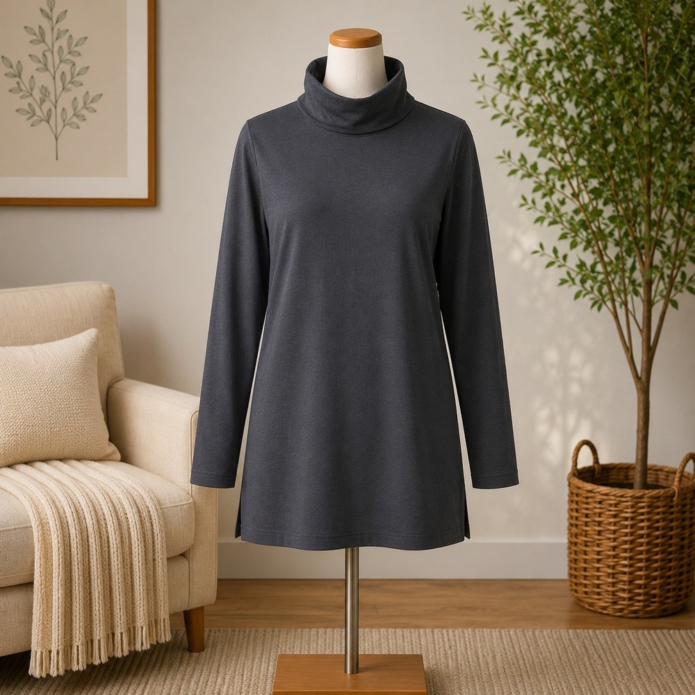 HM Slim Fit Turtleneck Mens Black Long Sleeve Jersey Shirt Large‎ 185/108A